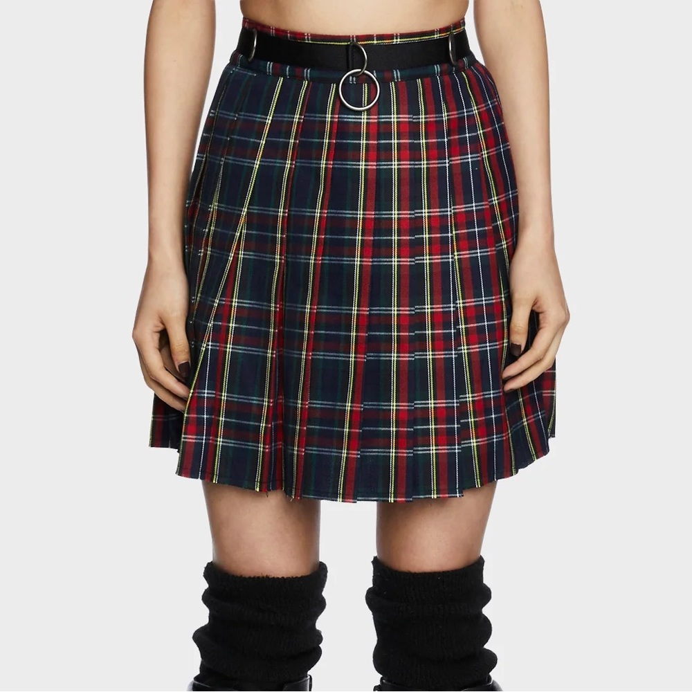 Dolls Kill Current Mood Plaid Mini Skirt